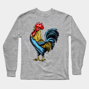 Rooster Body illustration Long Sleeve T-Shirt